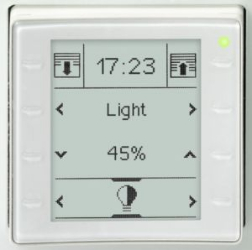 Semi flush mounted room controller and display