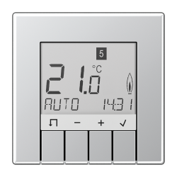 Room thermostat universal with display Aluminium