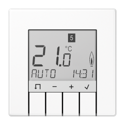 Room thermostat universal with display White