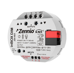 Zennio inBOX DIM. Universal dimmer for flush mounting. 1 channel x 250W