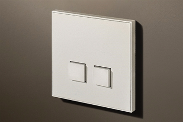 Select 2 Gang KNX Push Button in Matt White with led & temperature sensor