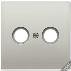 Centre plate for TV-FM sockets