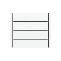 Rectangular horizontal plastic rocker (4 pcs.) - for 4-fold pushbutton FF series Ice White